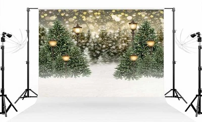 Mejor telón de fondo foto árbol de Navidad Kate 88 pies bokeh verde claro calle brillo Foto 1 de 4