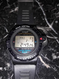 Raro orologio sportivo digitale uomo Casio MAP-100 Map Meter vintage (leggere attentamente) - Foto 1 di 13