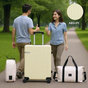 20" Hardside 3 Piece Luggage Set ABS+PC Hard Shell Carry-on Suitcase w/ TSA Lock - Picture 1 of 27