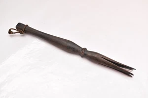 Rare Handmade Wood Cannibal Fork from the Fiji Islands Fijian Polynesian 12" - Picture 1 of 12