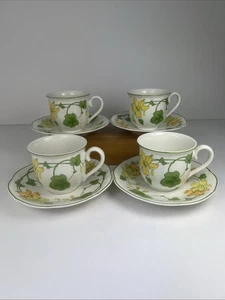 Villeroy and Boch - Geranio Malva - 4 tazas y platillos de café - Porcelana - En muy buena condición - Imagen 1 de 9