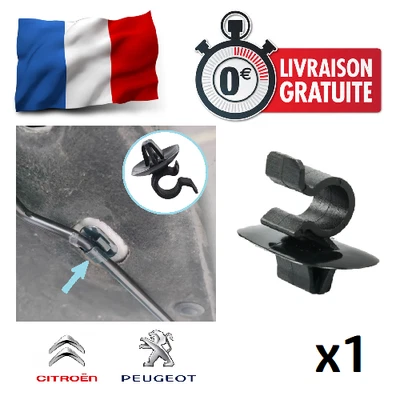 1 Clip Support Maintien Barre Capot - Peugeot, Citroën, Renault, Opel - Immagine 1 di 4