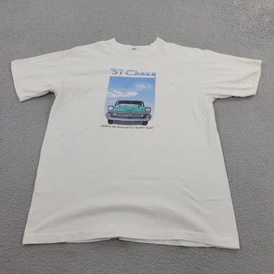 57 Chevrolet Shirt Mens XL White Hallmark Graphic Classic Car USA Short Sleeve - Image 1 of 4