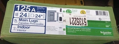 Square D QO 125 A 24 espacios 24 circuitos interior terminal principal centro de carga QO24L125PGCVP Foto 1 de 4