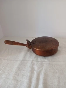 Vintage/Antique Copper and Brass Bed Warmer w/ Wooden Handle - Picture 1 of 6