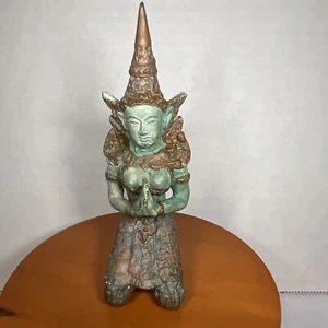 ANTIQUE THAI HINDU BRONZE BUDDHA STATUE MUDRAS RARE - Picture 1 of 8