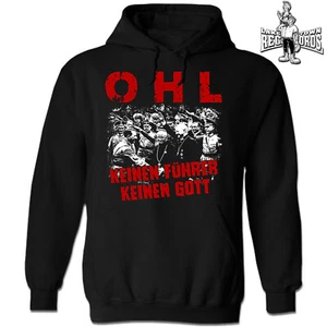 OHL - KEINEN FÜHRER KEINEN GOTT- HOODIE M-3XL Punk Punkrock Kult Slime Hass Wizo - Foto 1 di 2