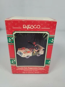 ENESCO CHRISTMAS ORNAMENT GILMORE 1992 NORTH POLE PEPPERMINT PATROL POLICE CAR - Picture 1 of 2