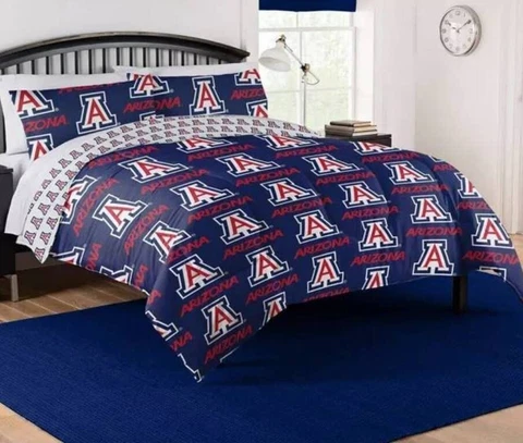 Arizona Wildcats NCAA Rotary Queen Bed in a Bag Set Cover