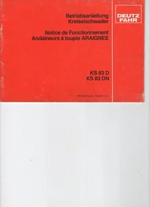  Deutz-Fahr Betriebsanleitung Kreiselschwader KS 83 D + DN Gebraucht - Bild 1 von 1