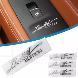 4X Limited Edition Logo Emblem Badge Metal Car Stickers Decal Accessories Silver - Picture 1 of 12