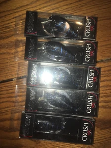 6th SENSE CRUSH 50X---5 BLACK N BLUE CRAW COLORED FISHING LURES - Picture 1 of 1