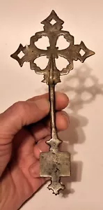 Antiker äthiopisch orthodoxer Priester Legierung Silber Kupfer Zink ? Koptisches Handkreuz - Bild 1 von 8