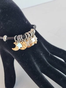 Y2K Demdaco Moon Star Metallic Adjustable Silver Gold Two Tones Charm Bracelet - Picture 1 of 5
