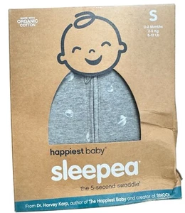 Happiest Baby Sleepea Swaddle Organic Cotton , Small 0-2 Months Gray Planets - Picture 1 of 5