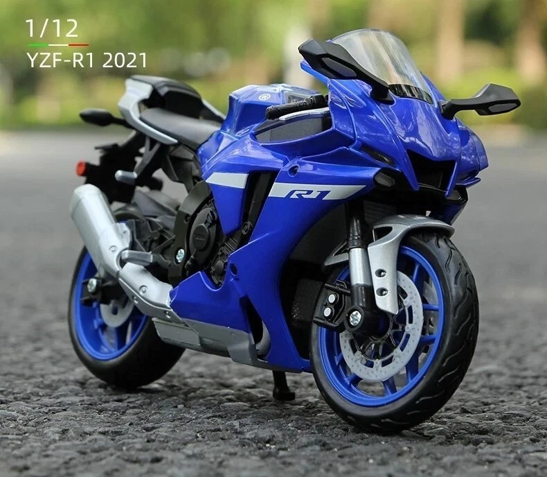 Modelo de motocicleta fundida a presión Yamaha YZF-R1 2021 1:12 - Juguete de motocicleta coleccionable Foto 1 de 4