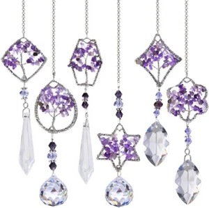 Rainbow Maker Crystal Tree of Life Suncatcher,Hanging Chakra Glass Pendant Decor - Picture 1 of 9