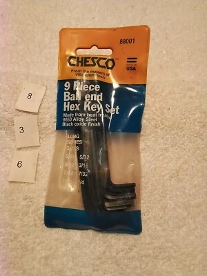 CHESCO 88001 9pc BALL END HEX KEY SET SAE USA 🇺🇸 - Image 1 of 3