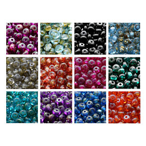 TIFFANI Round Oval Perlen in 6mm, 8mm Größen versch. Farben Lochgröße 2mm