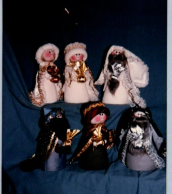 Three Wisemen Vintage Doll Pattern Soft Sculpture Folksy Primitive Country - Image 1 of 2
