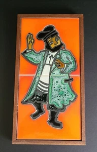 Vintage Ein Reb Ceramic Wall Tile 'Fiddlers On The Roof' ISRAEL ART Hand Craft - Picture 1 of 6