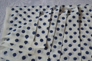 2.5 Yard Indian Hand Block Polka Dot Print Fabric 100% Cotton Print_709 (2k24) - Picture 1 of 11