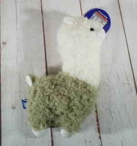 New! Fuzzy Alpaca Plush Toy Kids Stuffed Animal Toy Llama Doll 9" Green & White - Picture 1 of 11