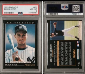 1993 Pinnacle Derek Jeter PSA 8 NM-MT Rookie Card #457 New York Yankees RC HOF - Picture 1 of 1
