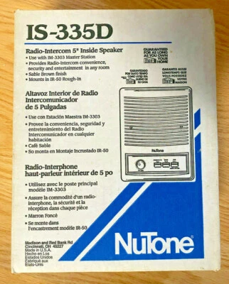 Nutone IS-335D Sable Brn Indoor 5" Intercom Speaker ISA335 IS305 IM3303 IMA3303 - Image 1 of 4