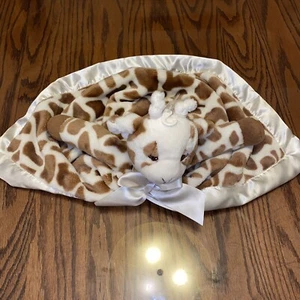 Bearington Baby Collection GIRAFFE COW Security Blanket, Lovey Satin Trim Soft - Picture 1 of 8