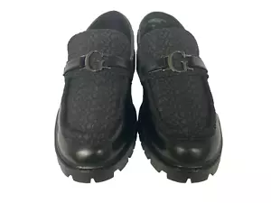 GUESS Men's Chunky Lug Sole Loafers 12 G Luxe Signature Jacquard Black Slip On - Picture 1 of 7