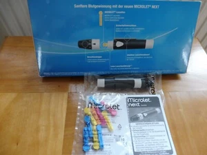 Stechhilfe Microlet next plus 10 farbige Lanzetten und Bedienungsanleitung - Bild 1 von 1