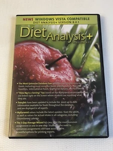 Diet Data Analysis Plus + Version 8.0.1 CD-ROM Windows Mac XP Vista 7 Wadsworth - Picture 1 of 4
