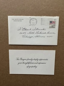 US 1987 White House Cover +President Reagan Family Card +12/02/1987 DC CDS - Picture 1 of 2