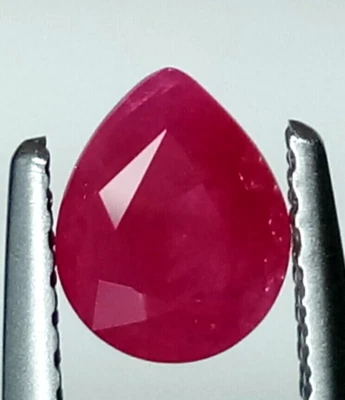 RUBY NATURAL 0.65 Cts BEAUTIFUL COLOR AND SHINING PEAR SHAPE LOOSE GEMSTONE - Image 1 of 3
