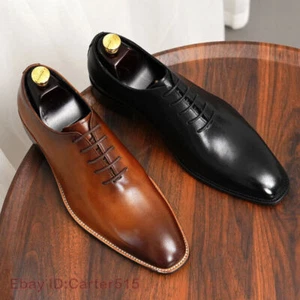 British Style Lace Up Formal Dress Mens Real Leather Oxfords Shoes Business Size - Picture 1 of 26