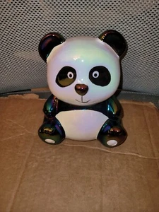 Panda Bear Glazed Ceramic Piggy Bank Coin Bank - Picture 1 of 9