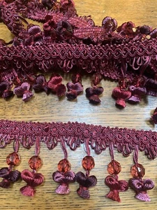 BTY~ Vintage 3” Vintage Cranberry Designer tassel Bead upholstery Trim~ - Picture 1 of 1