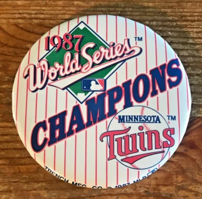 Minnesota Twins 1987 World Series Champions Pin Button MLB Pinback Baseball - Image 1 of 2