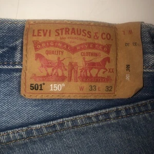 Levi Strauss Men’s 501 Jeans 33x32 150th Anniversary Rare Peace - Picture 1 of 11