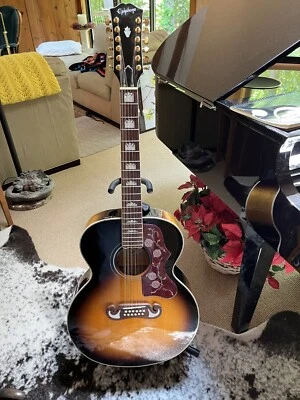 Guitarra Acústica Epiphone J 200 12 Cuerdas, Pastilla y Estuche Original Nuevo Foto 1 de 4