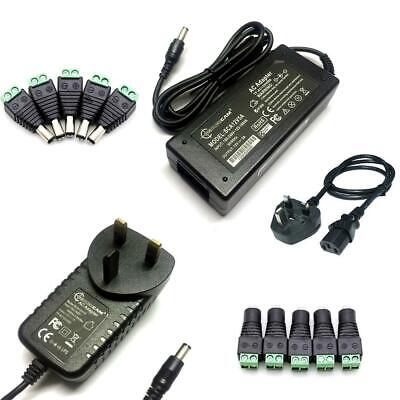 12V 1/2/3/5A AC/DC Power Supply Adapter Charger LED Strip CCTV Camera Laptop UK • 1.49£