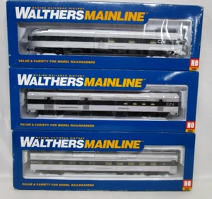 Walthers Scala HO CN Nazionale Canadese 85' Budd Set Passeggero Osservatore. Traversina RPO - Foto 1 di 9