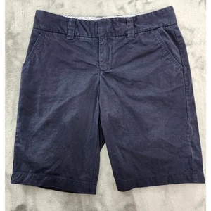 Tommy Hilfiger Cotton Bermuda Walking Shorts Size 4 Navy Blue Classic Casual - Picture 1 of 11