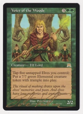 Gold Signed Voice of the Woods LP Onslaught Artist Pete Venters 2002 MTG Magic! - Image 1 of 2