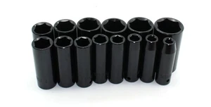 TMAX 14 pc Deep Impact Imperial Socket Bit Set Cr-V, 6-Point, 3/8 - 1-1/4 Inch - Picture 1 of 3