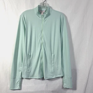 Tommy Bahama Golf Jacket Womens Sz L Mint Green Full Zip Performance Knit Shirt - Picture 1 of 7