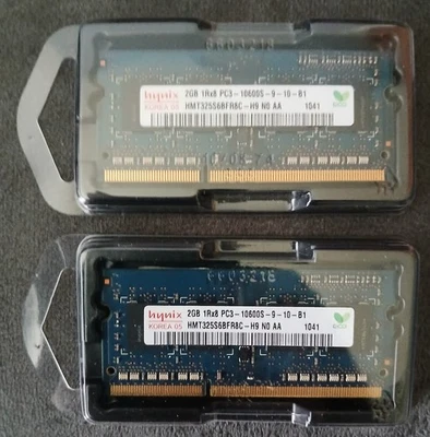 2 x HYNIX 2GB 1Rx8 10600s - 9 - 10- B1 HMT325S6BFR8C - H9 NO AA 1041 DIMM 2 - Image 1 of 3
