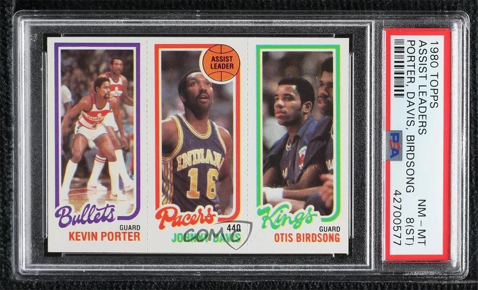 1980-81 Topps Kevin Porter Johnny Davis Otis Birdsong #125-114-250 PSA 8 (ST) - Image 1 of 2