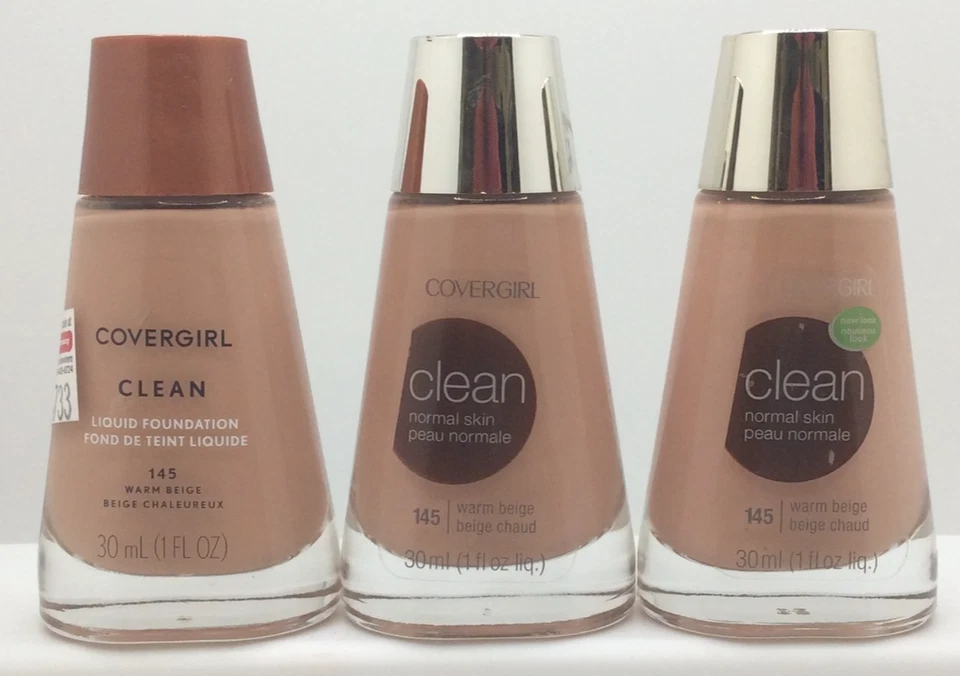 CoverGirl Clean Liquid Foundation For Normal Skin, 145 Warm Beige, PACK OF 3 - Image 1 of 1